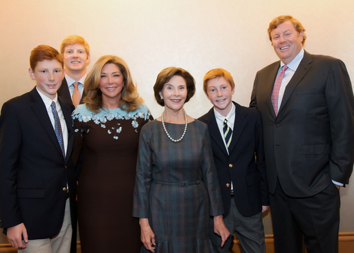 The Miltenberger Family with Laura Bush