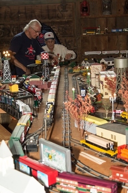 Model trains whiz around the track!